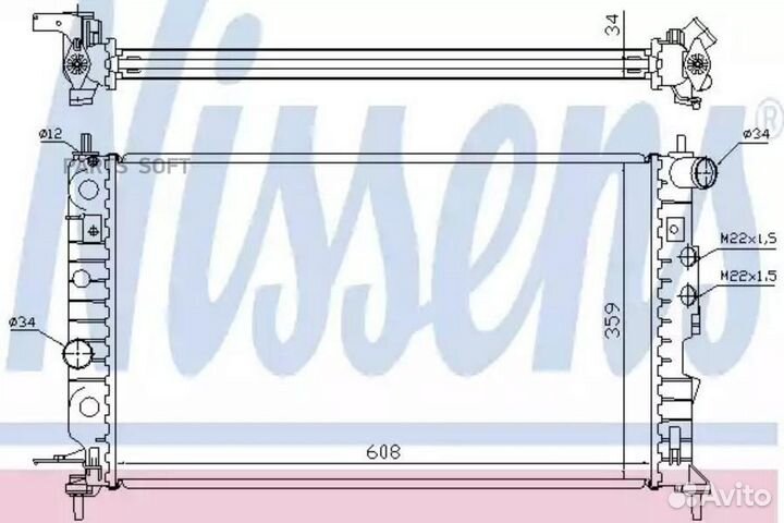 Радиатор охлаждения двс opel vectra (1996) 2.0