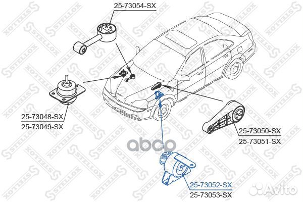 25-73052-SX подушка двс левая Daewoo Lacetti 1