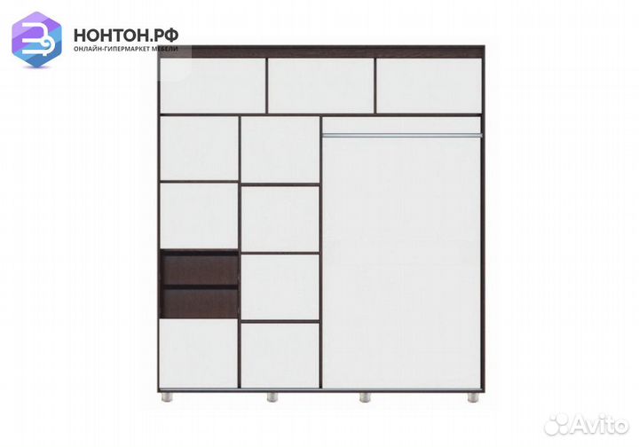 Шкаф-купе Комфорт-12 Прайм с прямоугольными зеркал