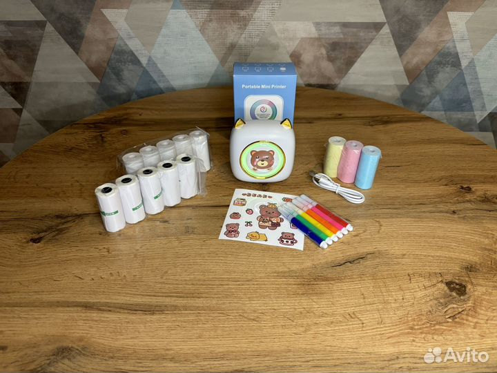 Минипринтер термо без чернил беспроводной новый