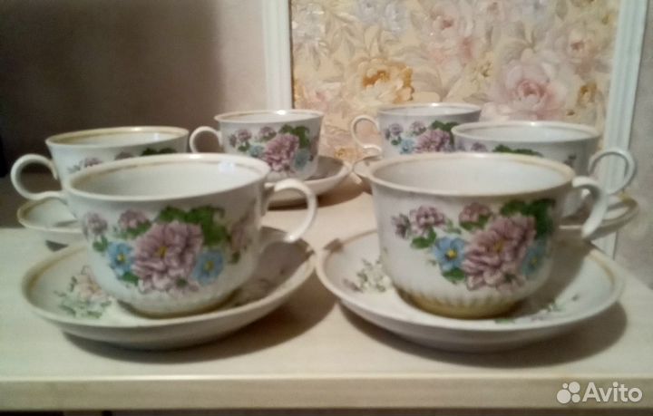 Продаю 6 пар чашек с блюдцами за 500 руб