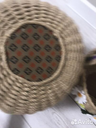 Корзина ручной работы из джута