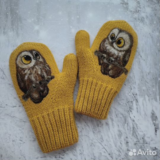Варежки с Совами