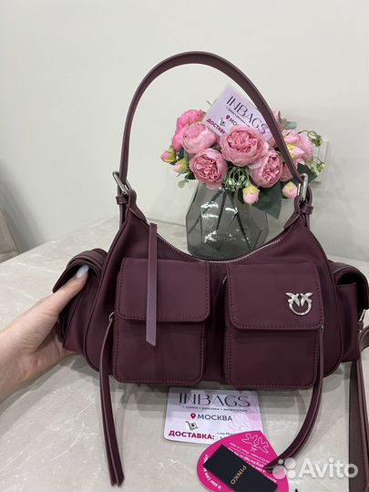 Сумка Pinko Cargo Bag бордовая