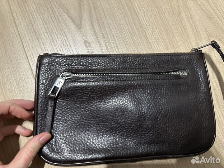 Мужской клатч massimo dutti, натуральная кожа