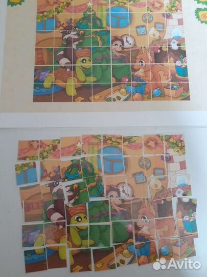 Ламинированные пазлы, обучающие карточки