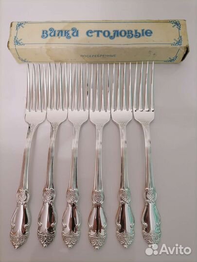 Мельхиоровые столовые ложки СССР, модель Роза