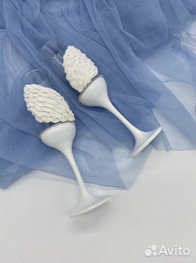 Свадебные бокалы ручной работы