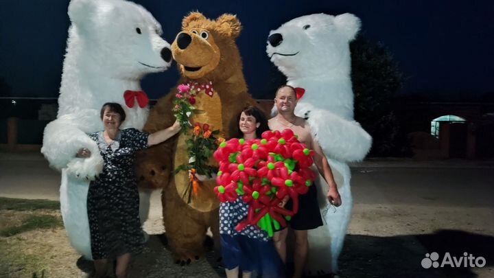 Белый Мишка, Чебурашка,Панда, Заяц,Лисенок