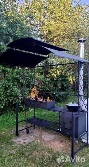 Мангал с крышей