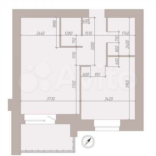1-к. квартира, 48,3 м², 2/9 эт.