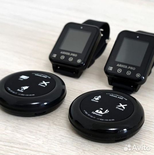 Кнопка вызова официанта с часами-пейджер Элит