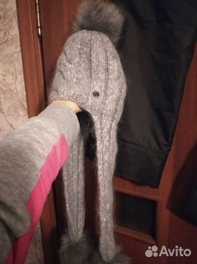 Шапка серая зимняя