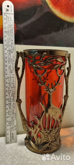 Ваза для цветов цветное стекло СССР