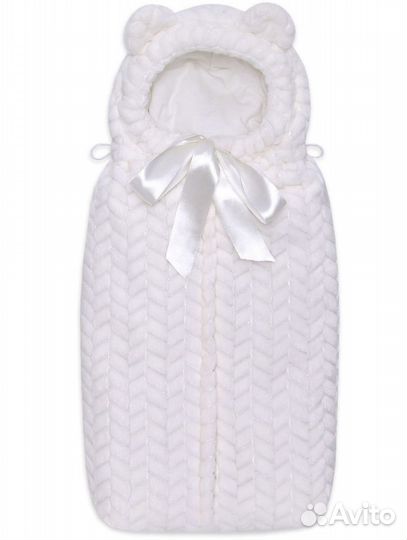 Конверт кокон теплый на выписку новорожденного