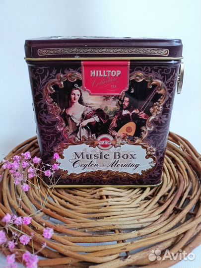 Музыкальная жестяная банка из под чая Hilltop
