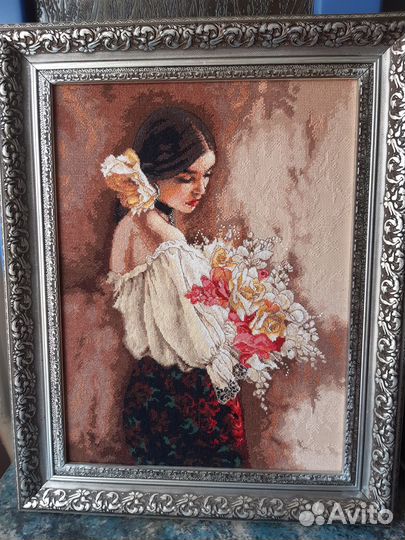 Картина в багете вышивка