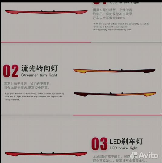 Задний фонарь дополнитель Cadillac xt6 xt5 ct6 ct5