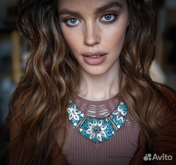 Колье чокер подвеска бусы ожерелье бохо