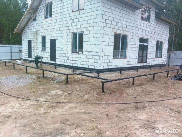 Фундамент отмостки замена венцов подъем домов
