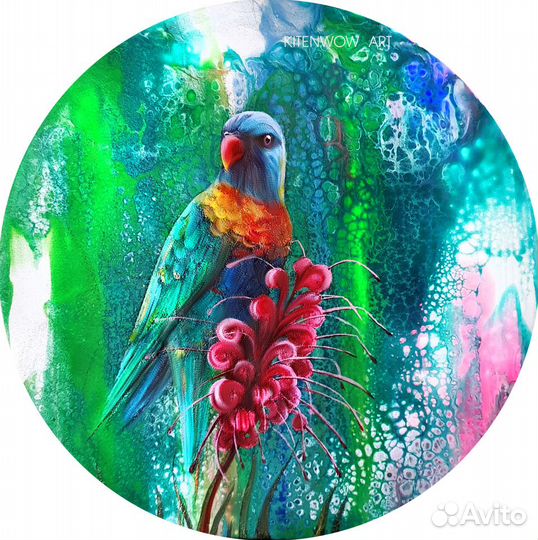 Картина светящаяся Попугай