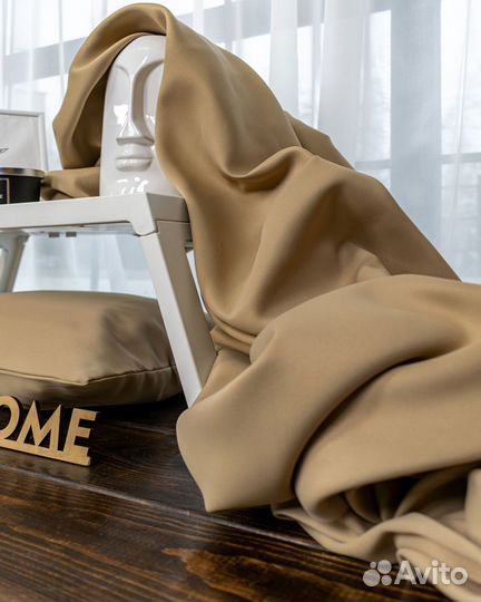 Шторы блэкаут амадео песок новые пошив