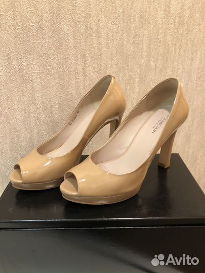 Туфли TJ collection 37,5 р пудрово-бежевые, кожа