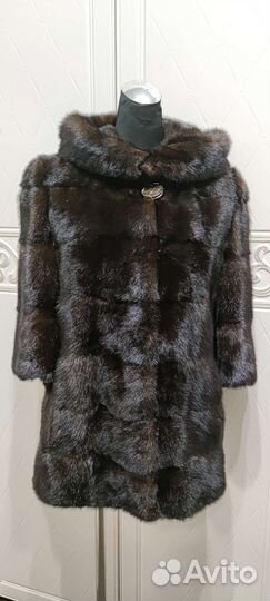 Шуба норковая с капюшоном 44 46