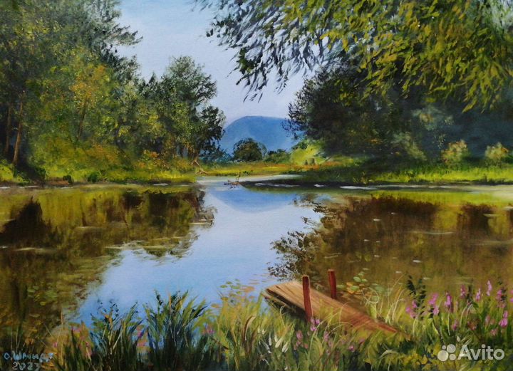 Летний пейзаж. Холст на картоне/масло 50х70