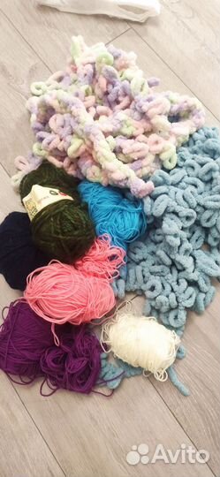 Пряжа для вязания акрил и плюшевая