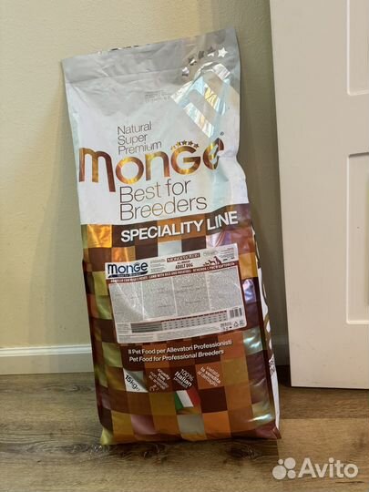 Корм Monge 15кг с ягненком