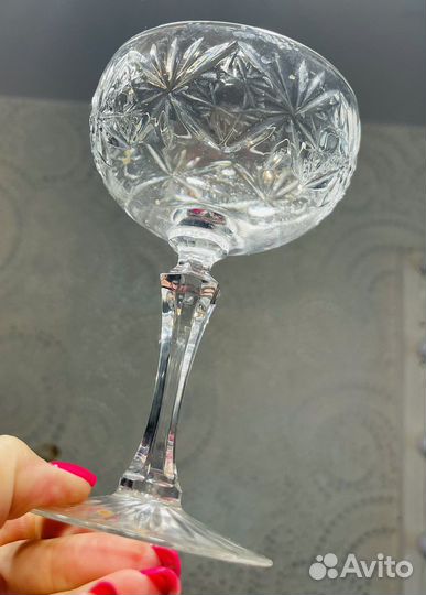 Фужеры хрустальные бокал СССР круглые