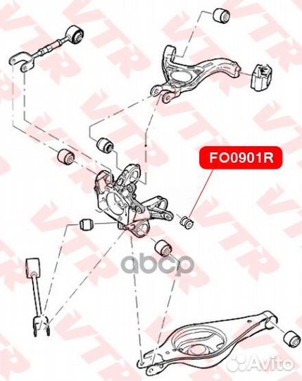 Сайлентблок цапфы задней подвески FO0901R VTR