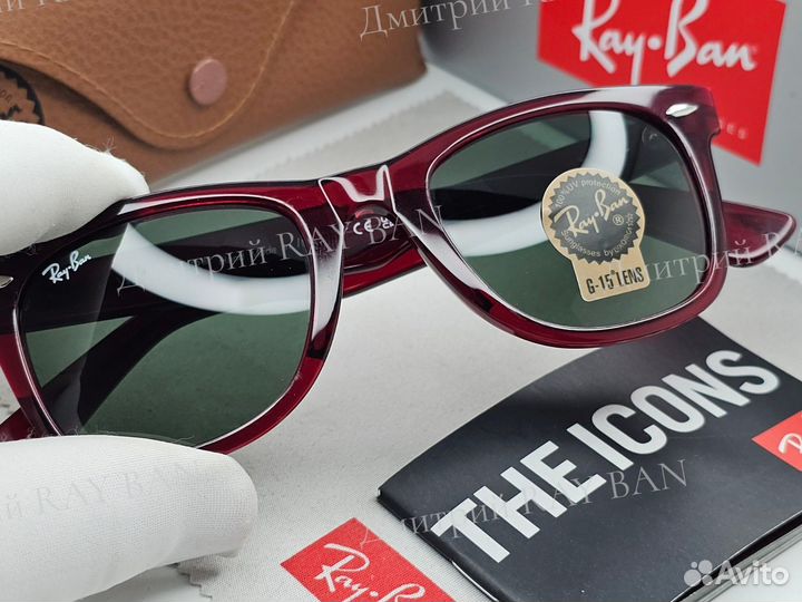 Очки Ray Ban 2140 Wayfarer Red Green Стекло 50 мм