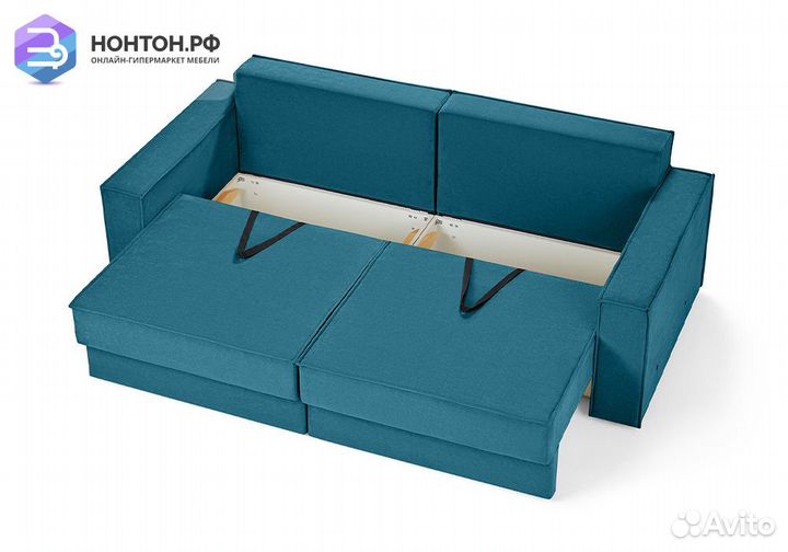 Диван еврокнижка двухместный Тревис бирюзовый