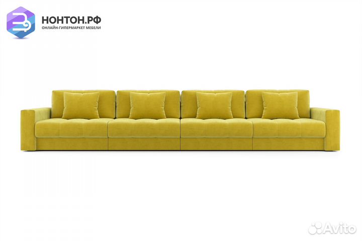 Диван прямой тик-так Монарх горчичный