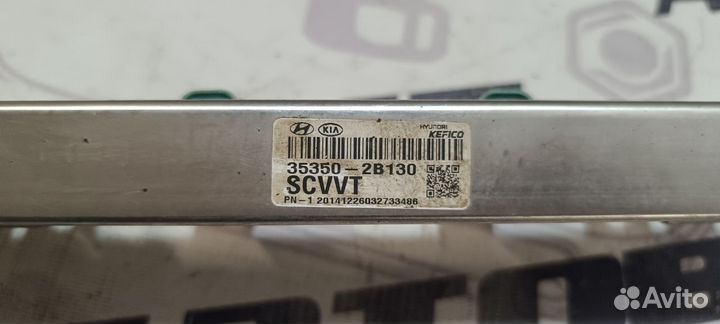 Топливная рейка с форсунка в сборе kia rio 3, sola