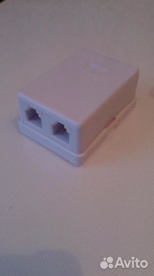 Розетка телефонная 2х6p4c (настенная)