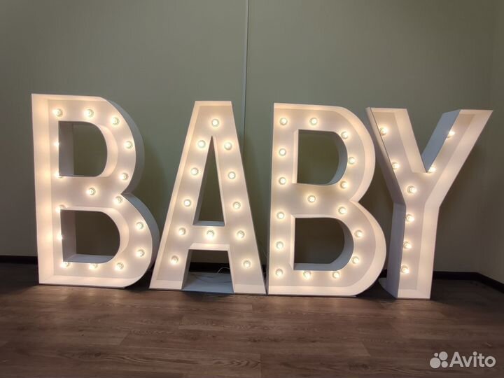 Буквы baby светящиеся