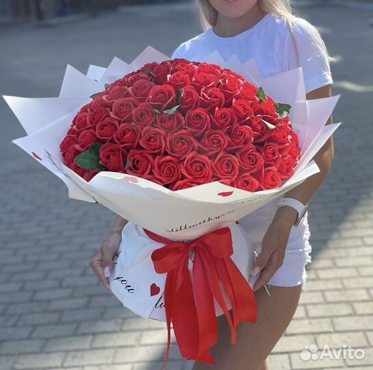 Букеты из 101 розы, цветы с доставкой