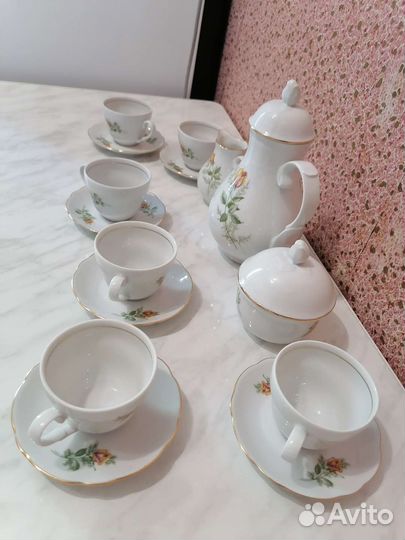 Кофейный сервиз kahla роза ГДР