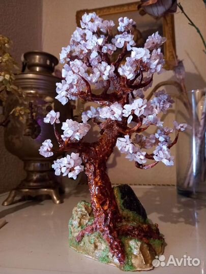 Деревца из авантюрина, кварца, жадеита