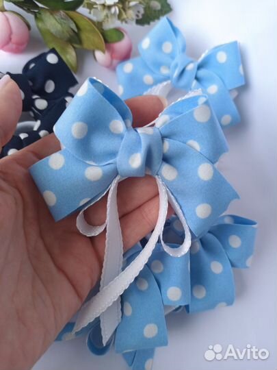 Бантики в горошек, ручная работа