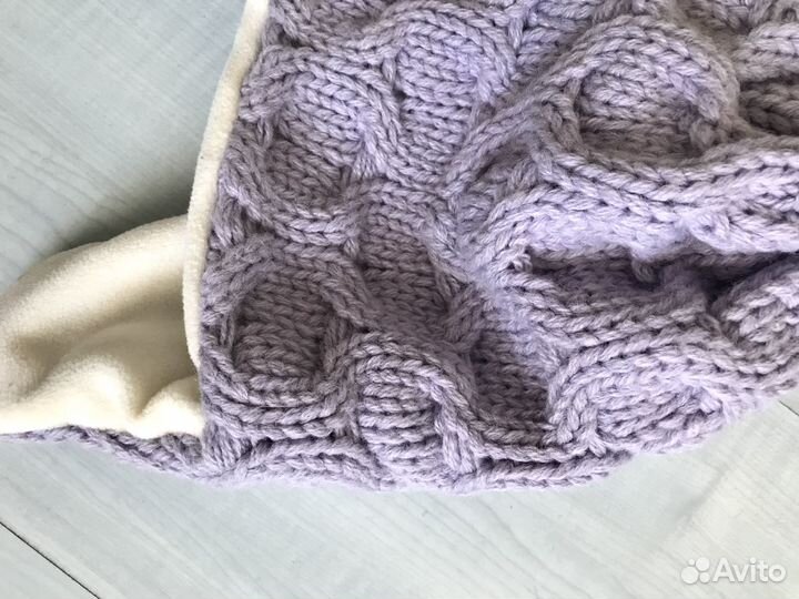 Новая детская тёплая шапка с ушками, размер 46-52