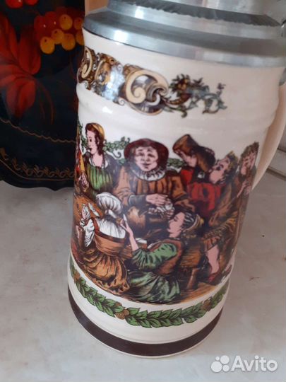 Пивная кружка с крышкой