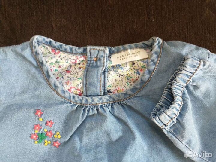 Джинсовая кофта next на девочку 12-18 мес