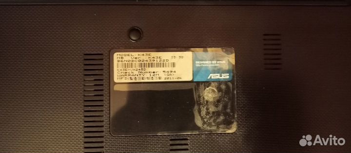 Ноутбук Asus k43e