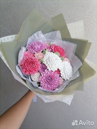 Съедобные зефирные букеты ручной работы