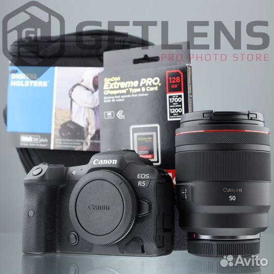 Комплект Canon R5 + RF 50 1.2 + SanDisk Type B 128