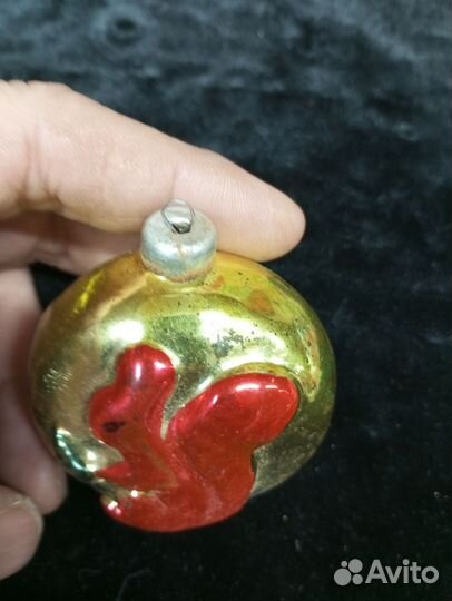 Редкая ёлочная игрушка медальон белочка ёлочка